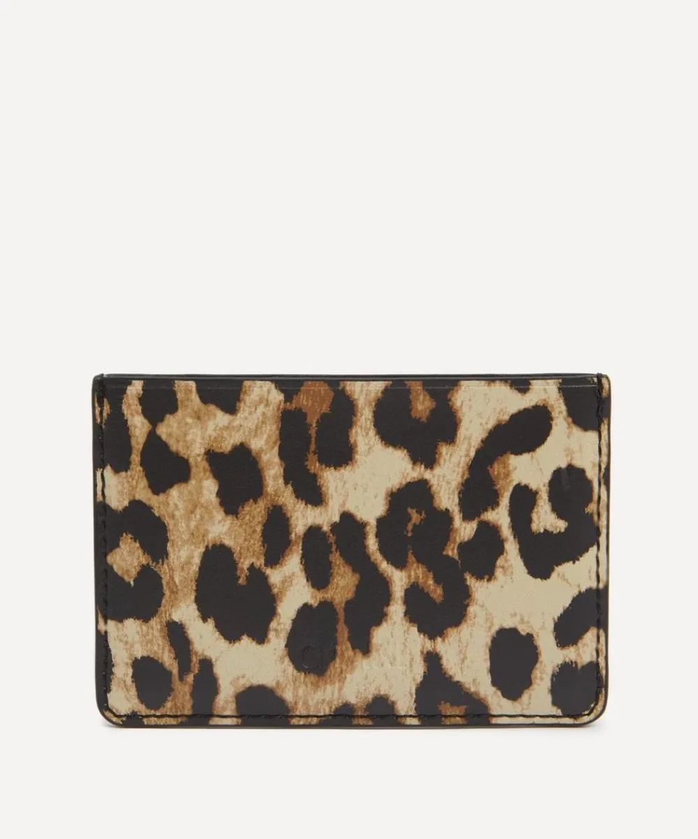 Ganni Purses & Pouches^Bou Leopard-Print Leather Cardholder