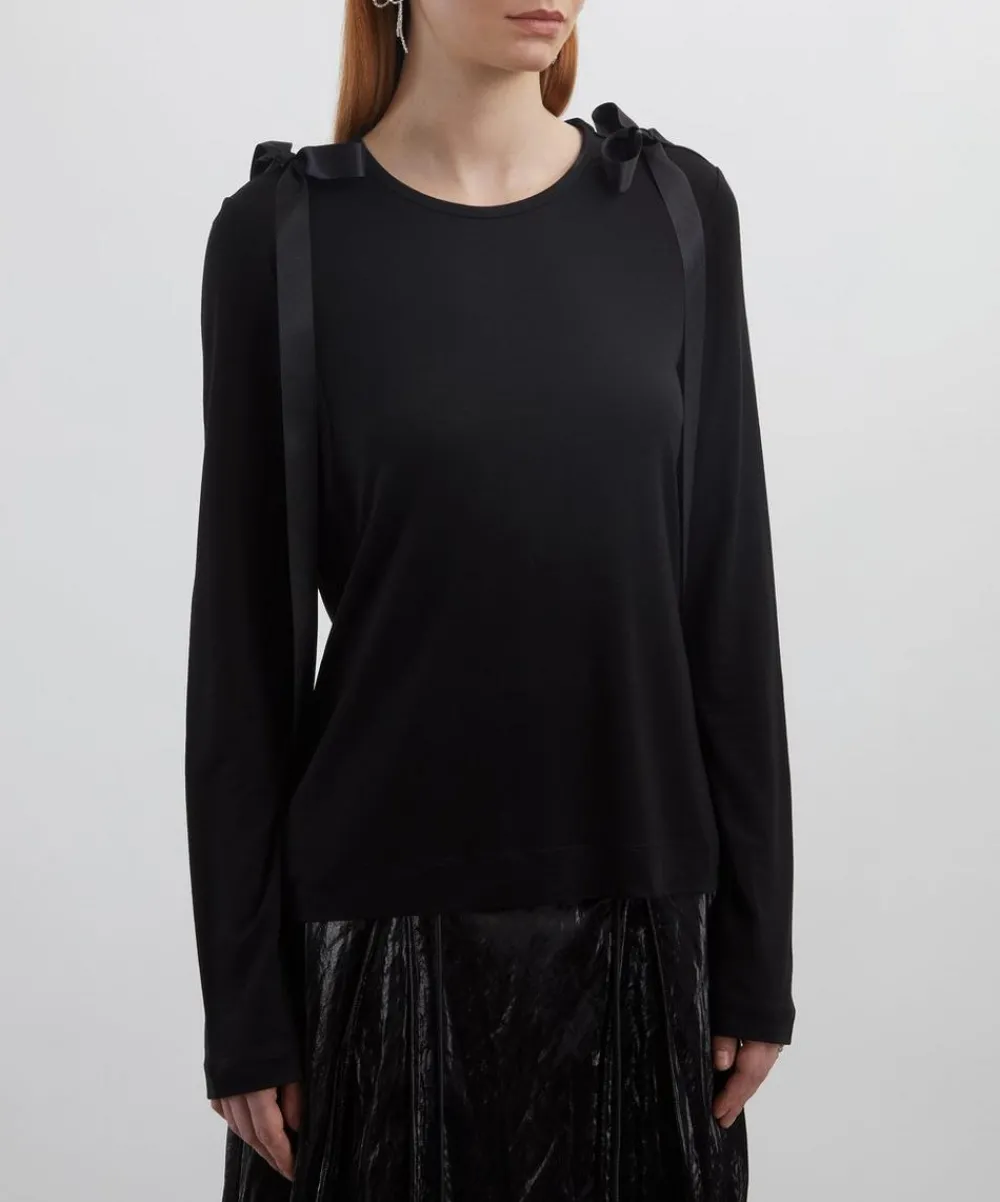 Simone Rocha Tops^Bow Ribbon Tail Long-Sleeve T-Shirt