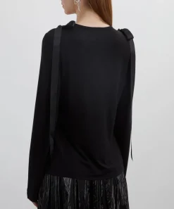 Simone Rocha Tops^Bow Ribbon Tail Long-Sleeve T-Shirt