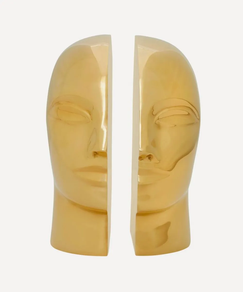Jonathan Adler Ornaments|Living Room^Brass Atlas Bookends