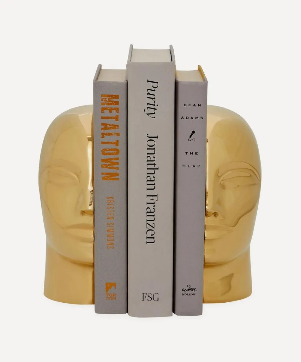 Jonathan Adler Ornaments|Living Room^Brass Atlas Bookends