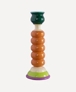 Ian Snow Candles & Candle Holders^Bright Tones Wooden Candlestick