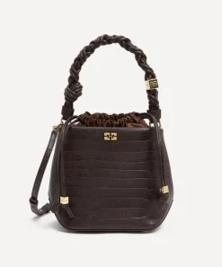 Ganni Bags^Brown Croco Bou Bucket Bag