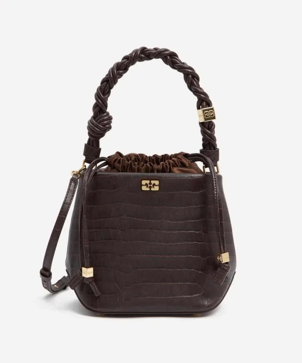 Ganni Bags^Brown Croco Bou Bucket Bag