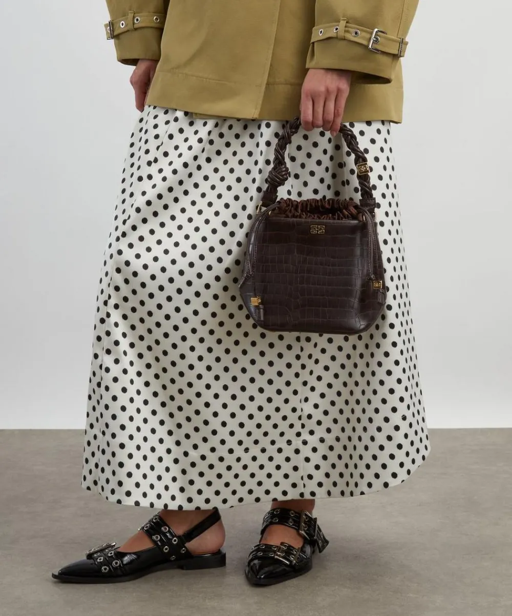 Ganni Bags^Brown Croco Bou Bucket Bag