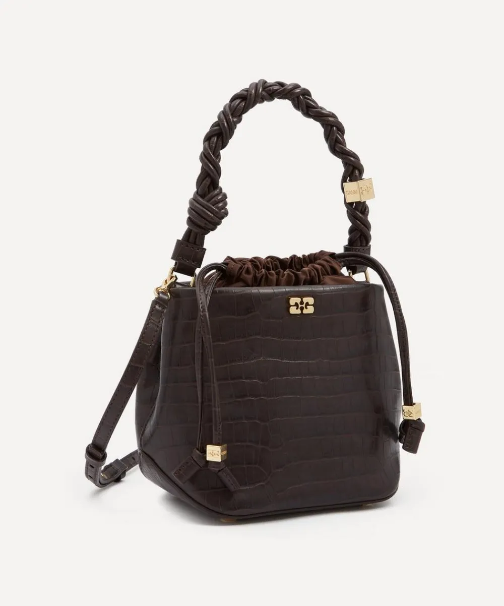 Ganni Bags^Brown Croco Bou Bucket Bag