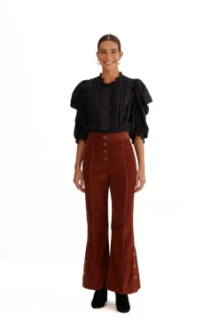 FARM Rio Trousers & Shorts^Brown Flare Trousers