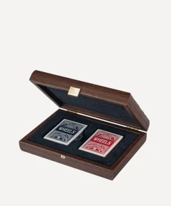 Manopoulos Stationery And Games^Brown Leather Knitted Wooden Card Case