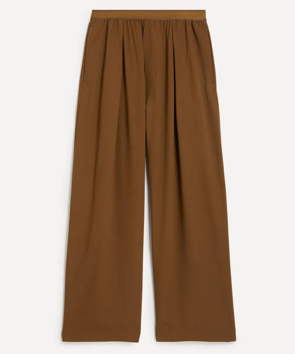 Acne Studios Trousers^Brown Loose-Fit Logo Trousers