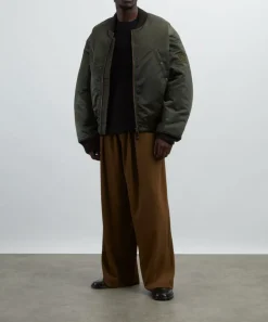 Acne Studios Trousers^Brown Loose-Fit Logo Trousers