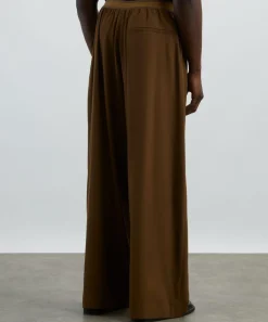 Acne Studios Trousers^Brown Loose-Fit Logo Trousers