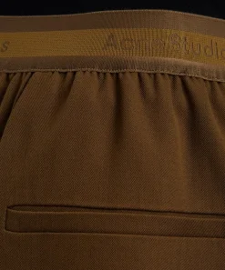 Acne Studios Trousers^Brown Loose-Fit Logo Trousers