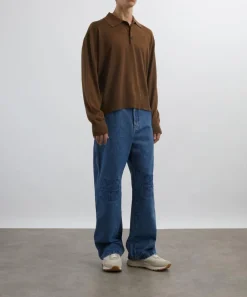 Ami Knitwear & Sweats^Brown Wool de Coeur Polo