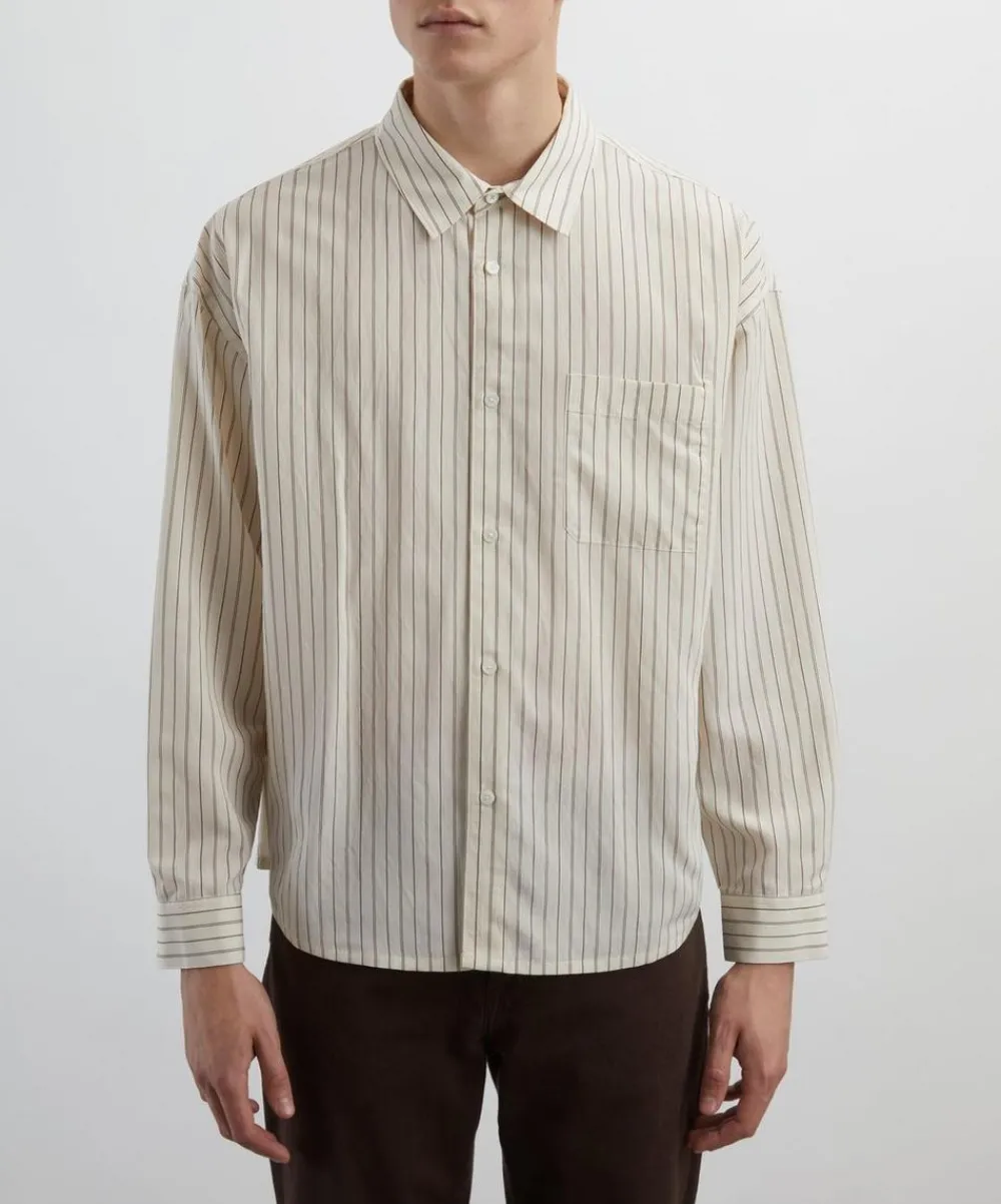 Frame Shirts^Brown-Striped Shirt