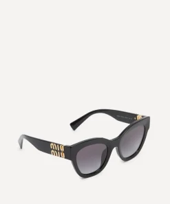 Miu Miu Sunglasses & Glasses^Butterfly Black Acetate Sunglasses