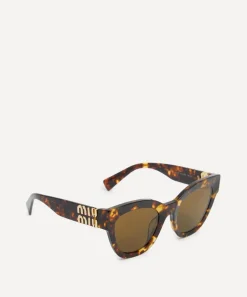Miu Miu Sunglasses & Glasses^Butterfly Havana Acetate Sunglasses