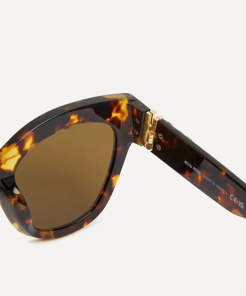 Miu Miu Sunglasses & Glasses^Butterfly Havana Acetate Sunglasses