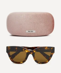 Miu Miu Sunglasses & Glasses^Butterfly Havana Acetate Sunglasses