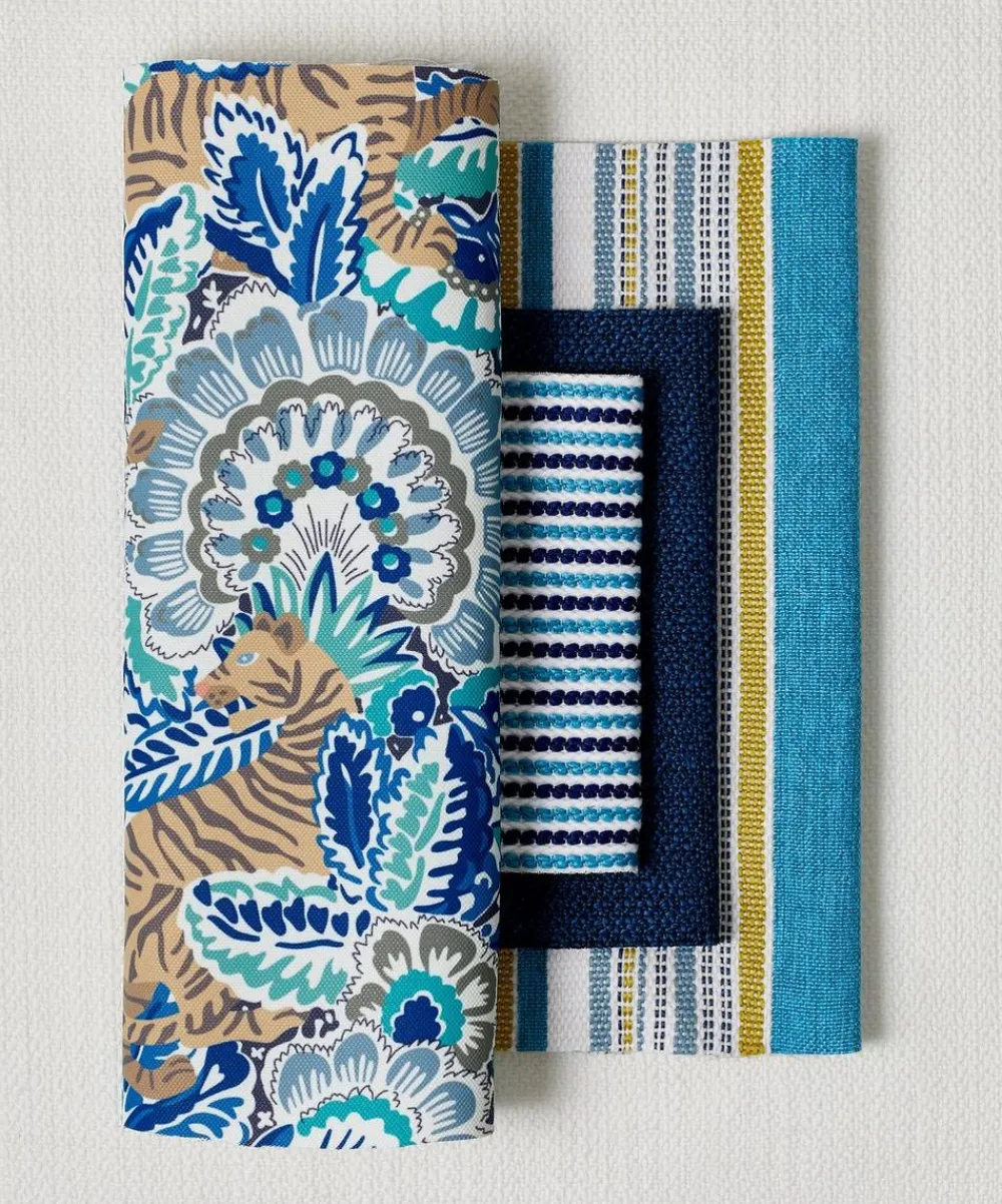 Liberty Interiors Furnishing Fabrics^Cabana Stripe Dixster in Aqua – Outdoor