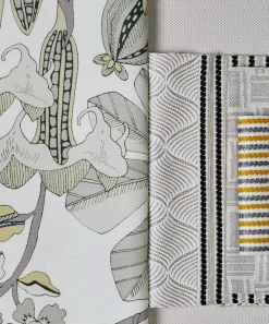 Liberty Interiors Furnishing Fabrics^Candy Stripe Harlow in Fennel – Outdoor