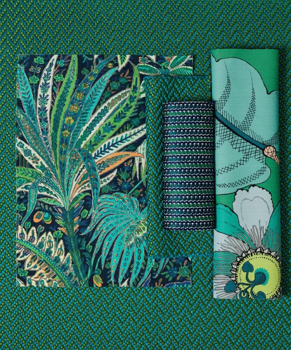 Liberty Interiors Furnishing Fabrics^Candy Stripe Harlow in Jade – Outdoor