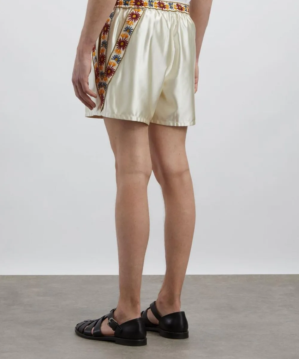 Bode Shorts^Candyfloss Embroidered Shorts