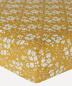 Coco & Wolf Bedding^Capel Blossom Mustard Tana Lawn™ Cotton King Fitted Sheet