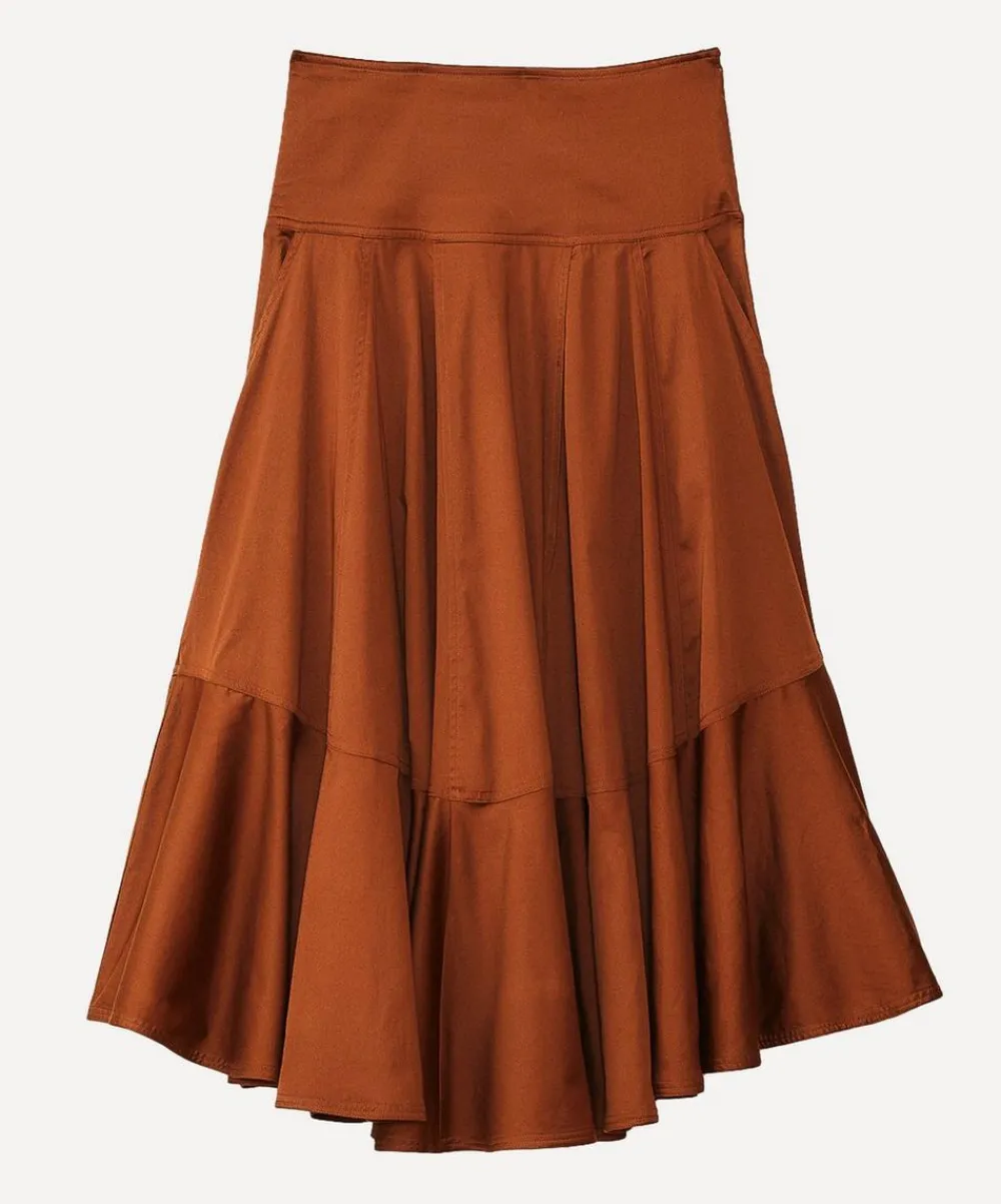 FARM Rio Skirts^Caramel Ruffled Maxi-Skirt