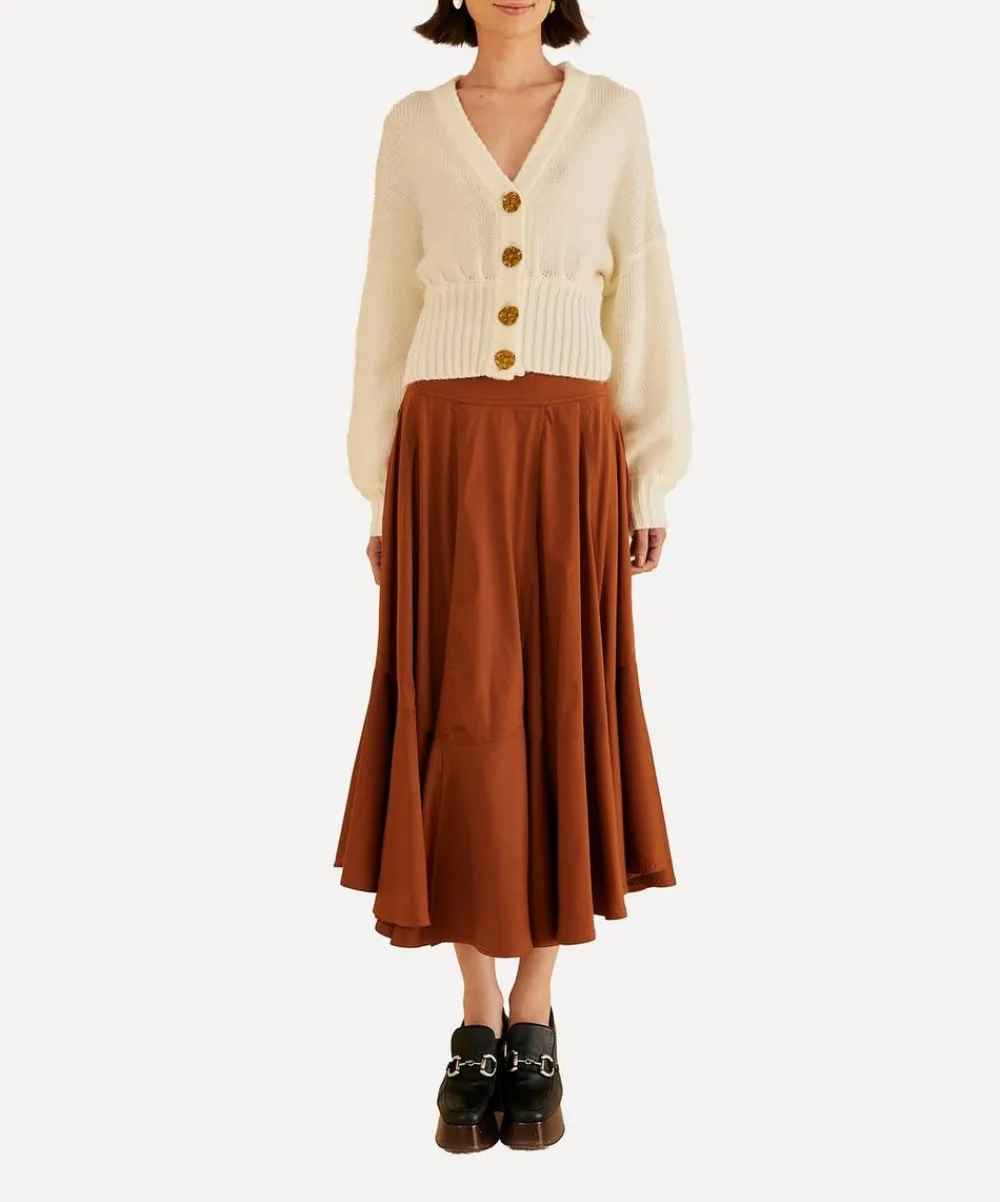 FARM Rio Skirts^Caramel Ruffled Maxi-Skirt