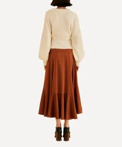 FARM Rio Skirts^Caramel Ruffled Maxi-Skirt