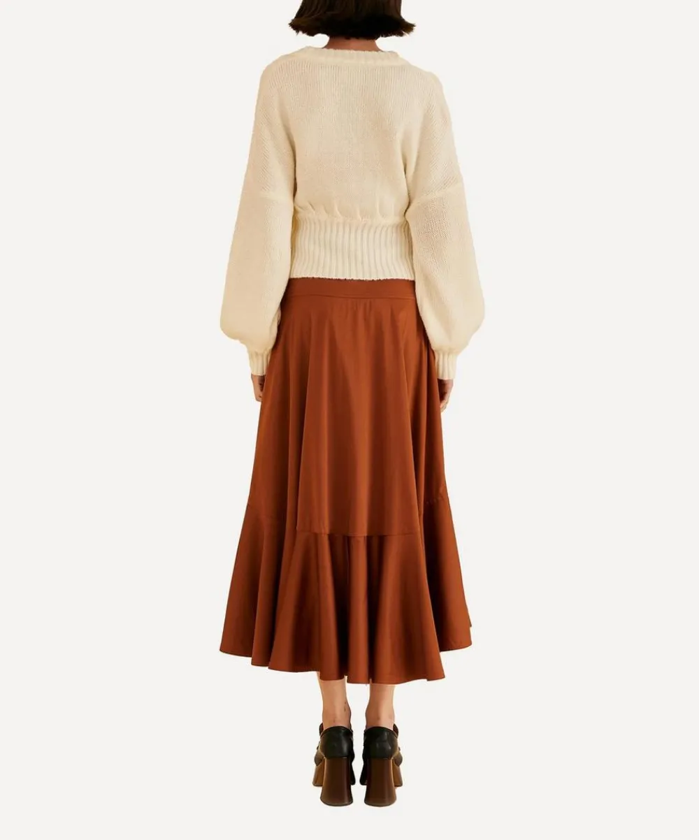 FARM Rio Skirts^Caramel Ruffled Maxi-Skirt