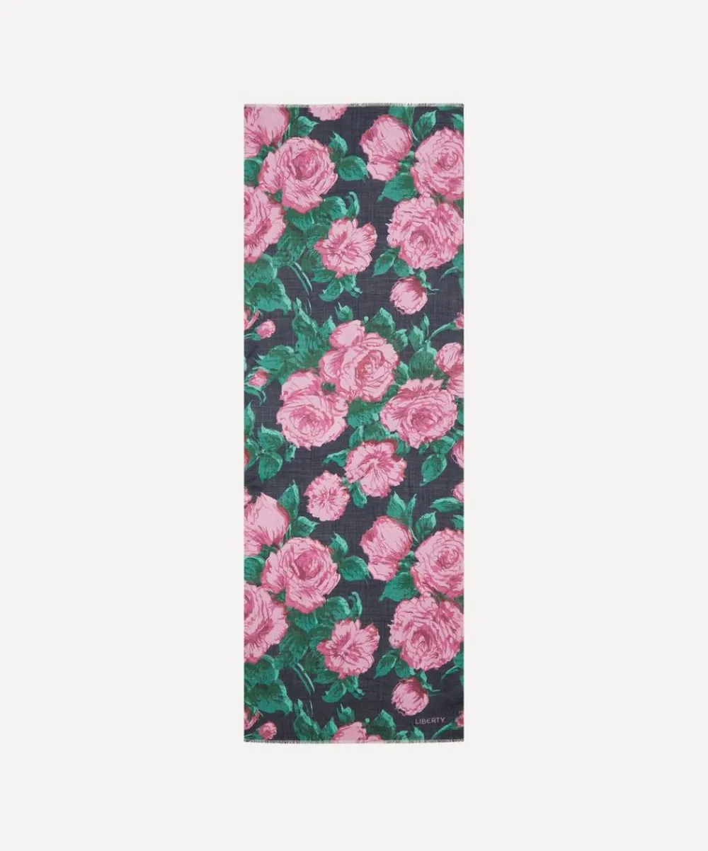 Liberty Scarves^Carline Blur 70x200 Wool-Silk Scarf
