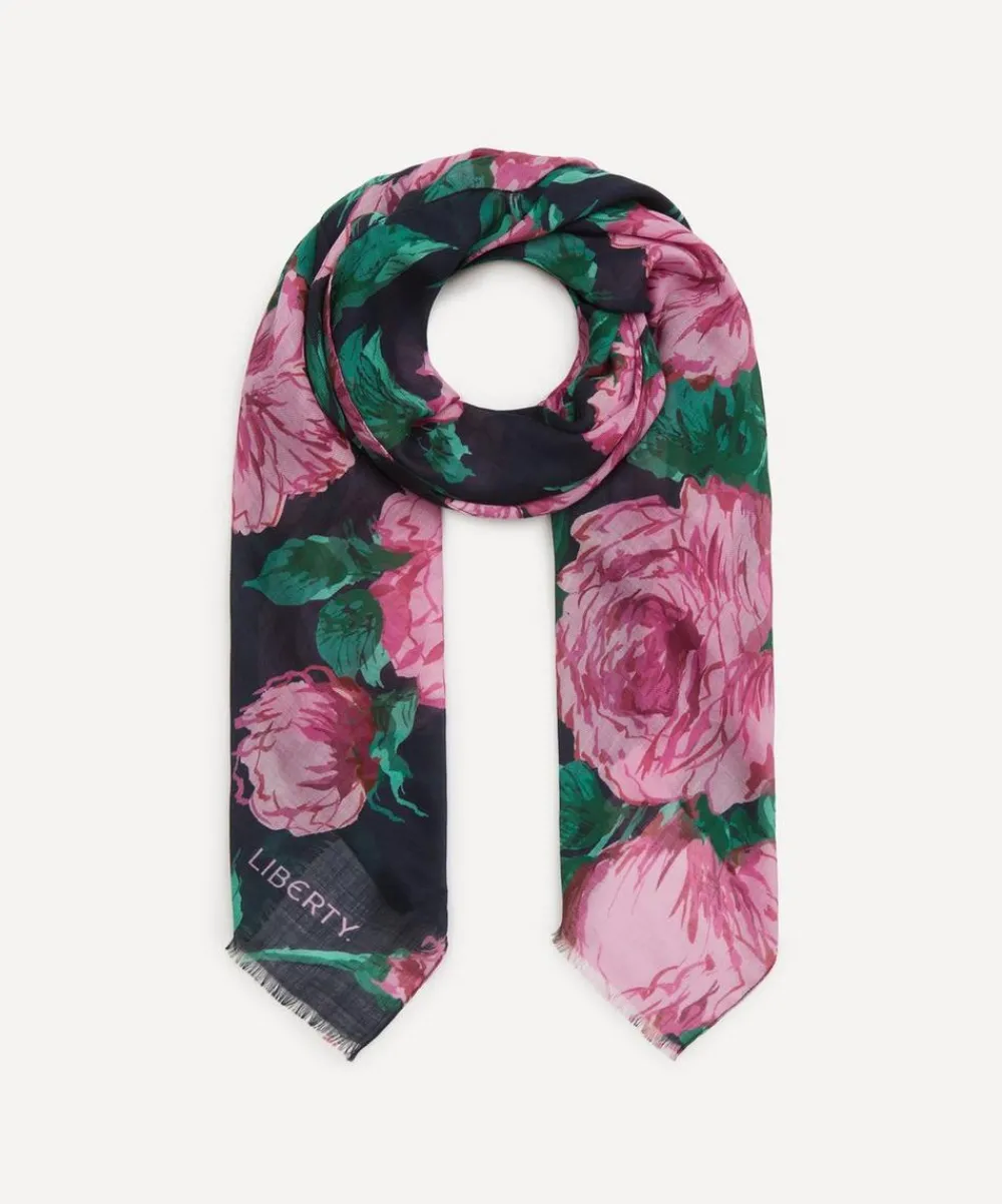 Liberty Scarves^Carline Blur 70x200 Wool-Silk Scarf