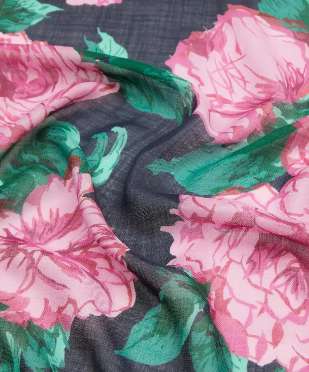 Liberty Scarves^Carline Blur 70x200 Wool-Silk Scarf
