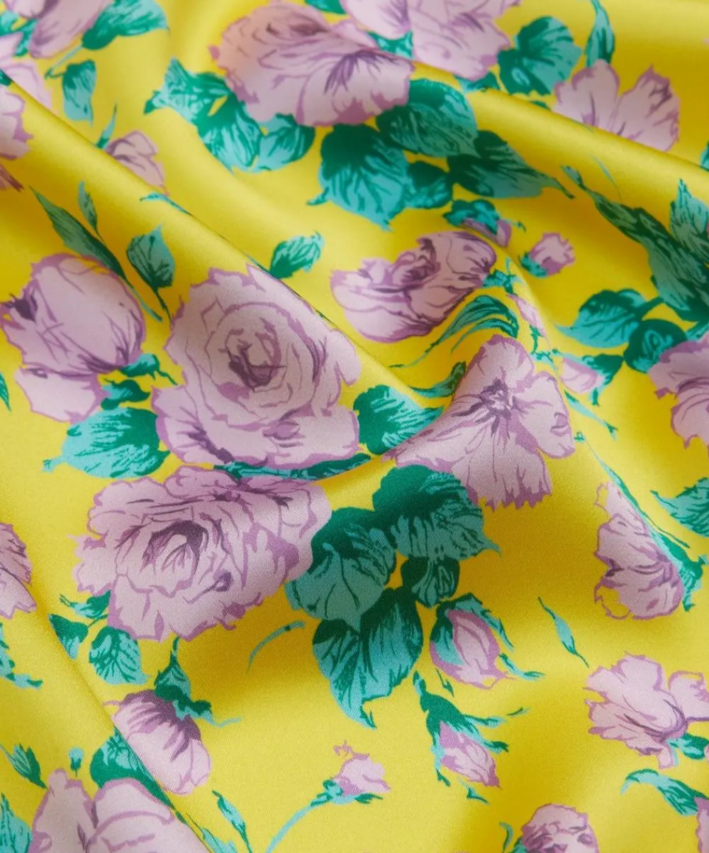 Liberty Fabrics Classic Silks|Silk Satin^Carline Rose Silk Satin