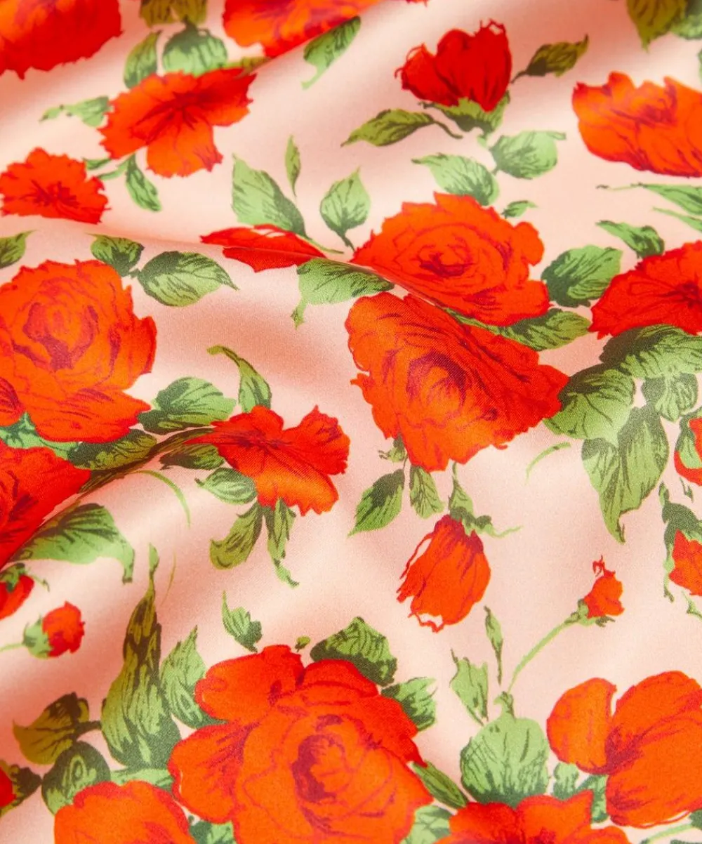 Liberty Fabrics Classic Silks|Silk Satin^Carline Rose Silk Satin