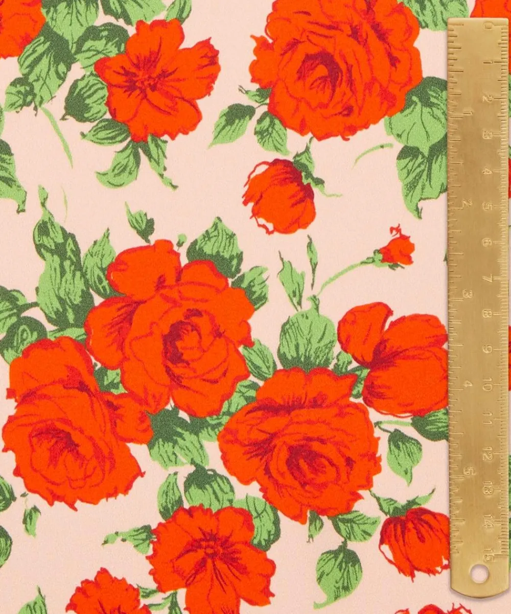 Liberty Fabrics Classic Silks|Silk Satin^Carline Rose Silk Satin