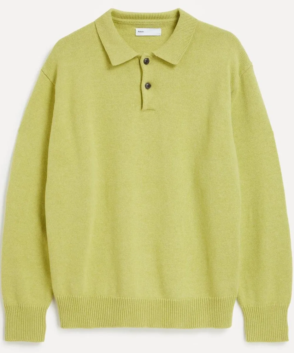 Adsum Knitwear & Sweats^Chartreuse Pady Polo Jumper
