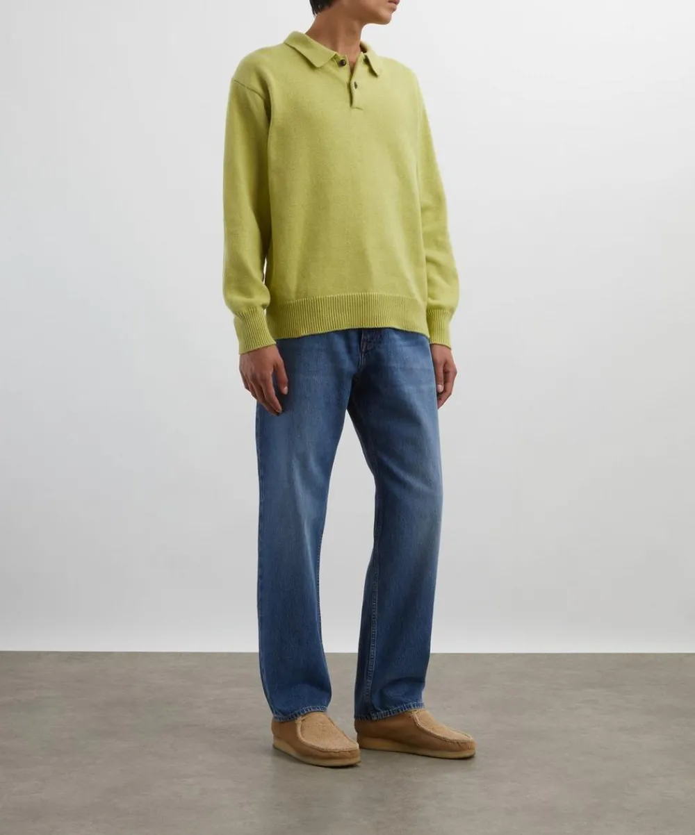 Adsum Knitwear & Sweats^Chartreuse Pady Polo Jumper