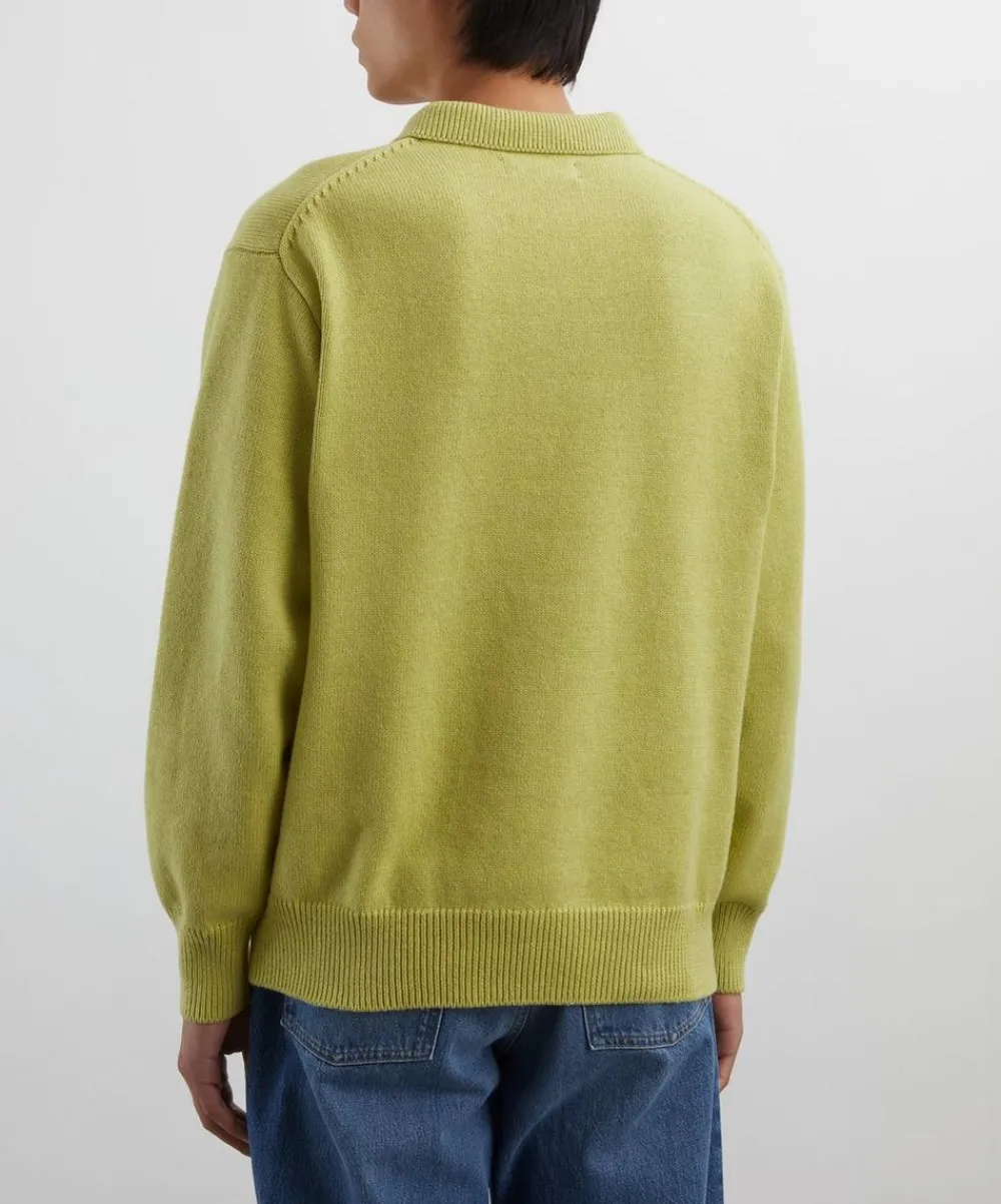 Adsum Knitwear & Sweats^Chartreuse Pady Polo Jumper