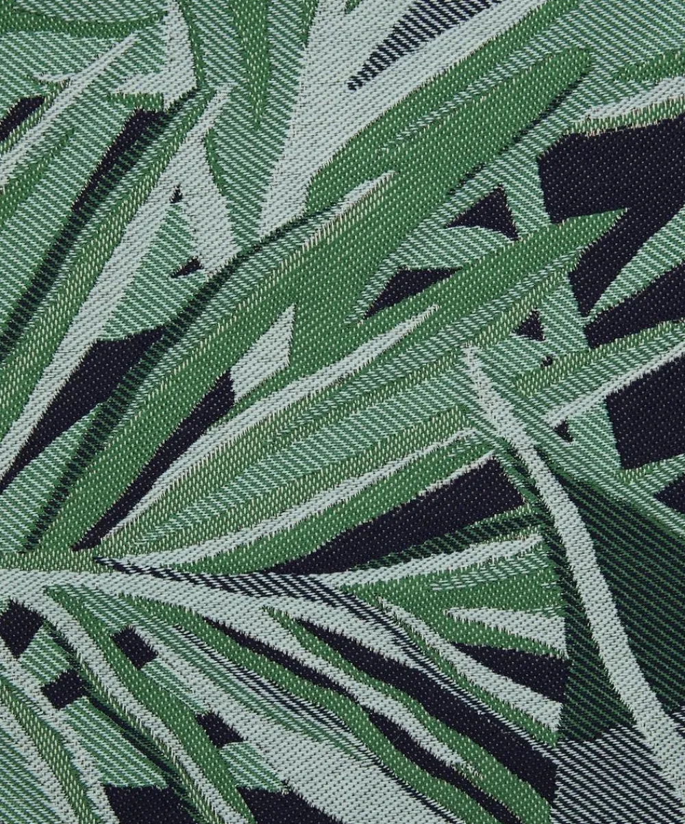 Liberty Interiors Furnishing Fabrics^Chile Palm Lovell Jacquard in Jade – Outdoor