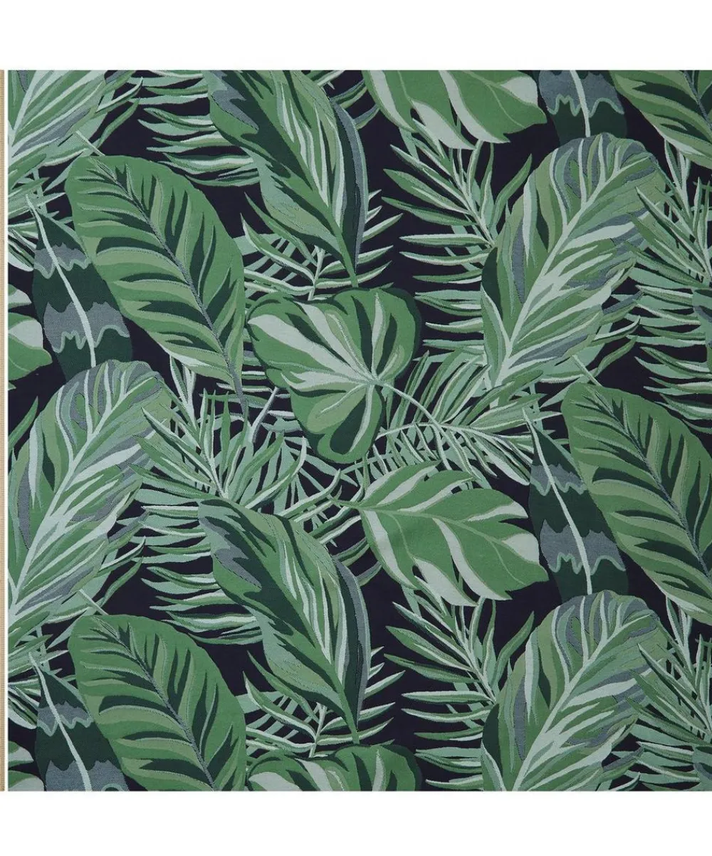 Liberty Interiors Furnishing Fabrics^Chile Palm Lovell Jacquard in Jade – Outdoor