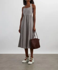 Hill House Home Dresses^Chocolate Gingham Fleur Midi Dress