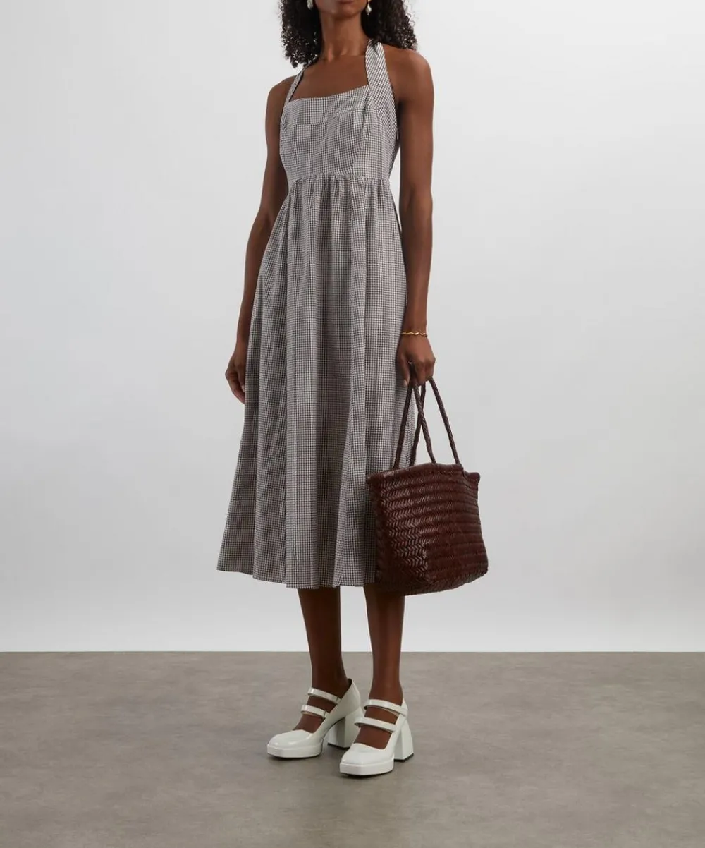 Hill House Home Dresses^Chocolate Gingham Fleur Midi Dress