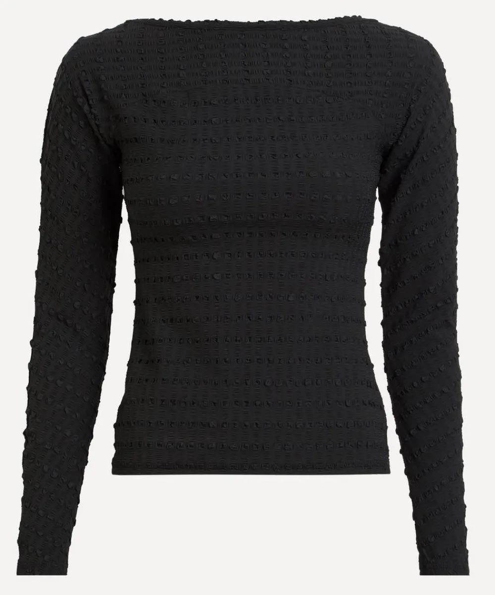 Peachy Den Tops^Cindy Black Long Sleeve Top