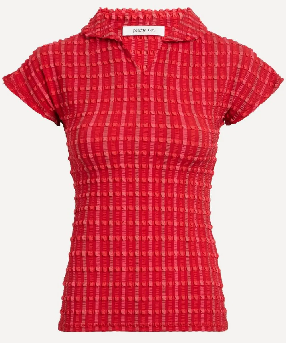 Peachy Den Tops^Cindy Lipstick Polo Top