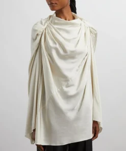 Rick Owens Tops^Claudette Draped Charmeuse Top