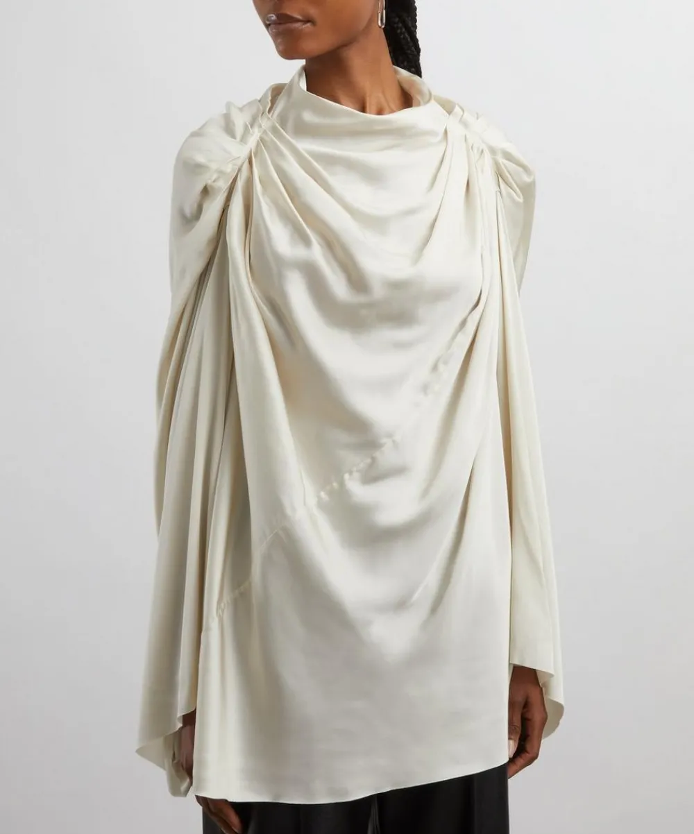 Rick Owens Tops^Claudette Draped Charmeuse Top