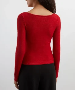 Peachy Den Knitwear^Claudine Tomato Cashmere-Blend Cardigan
