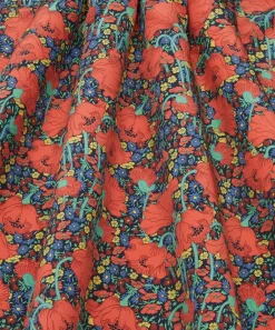 Liberty Fabrics Crepe De Chine^Clementina Poppy Crepe de Chine